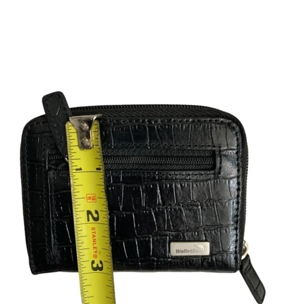 Walletbe embossed leather black wallet